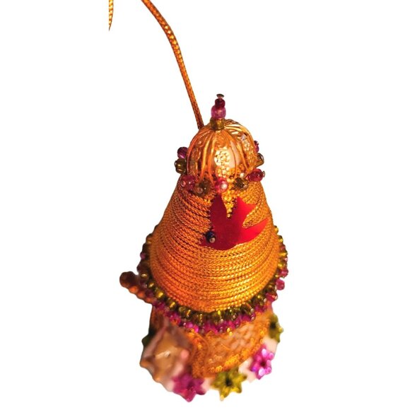 Vintage Handmade Push Pin Christmas Ornament Mid Century Retro Kitsch Hours of W - Picture 10 of 12